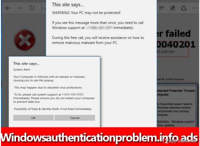 examples of Windowsauthenticationproblem.info ads