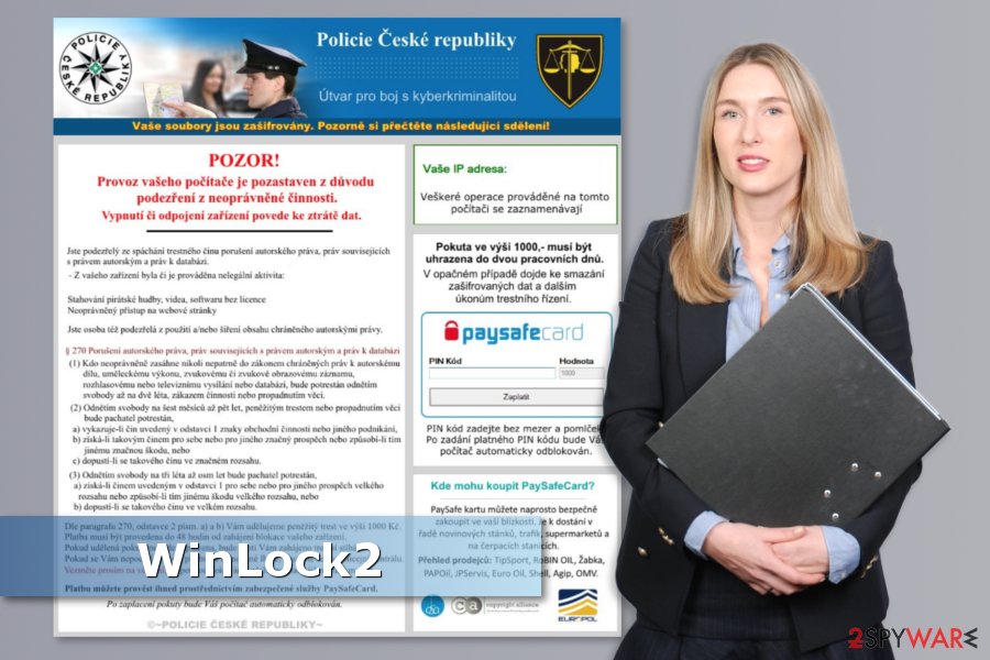 The picture of WinLock2 ransomware virus