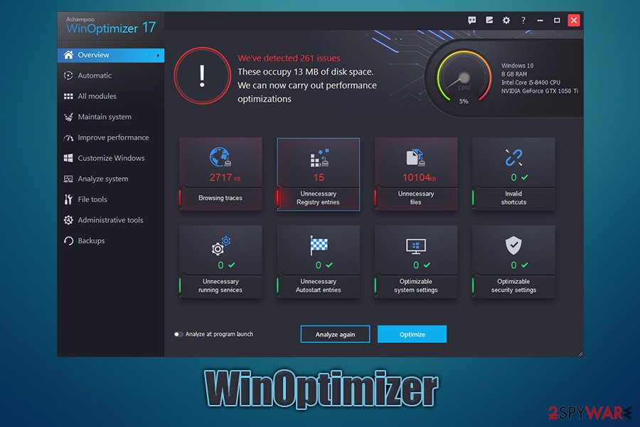 Ashampoo winoptimizer 10 Ashampoo winoptimizer 10