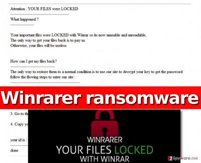 Image showing the ransom note left by Winrar ransomware