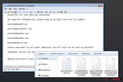 WORK ransomware virus attack