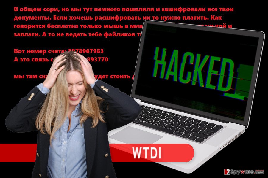 The illustration of WTDI ransomware virus