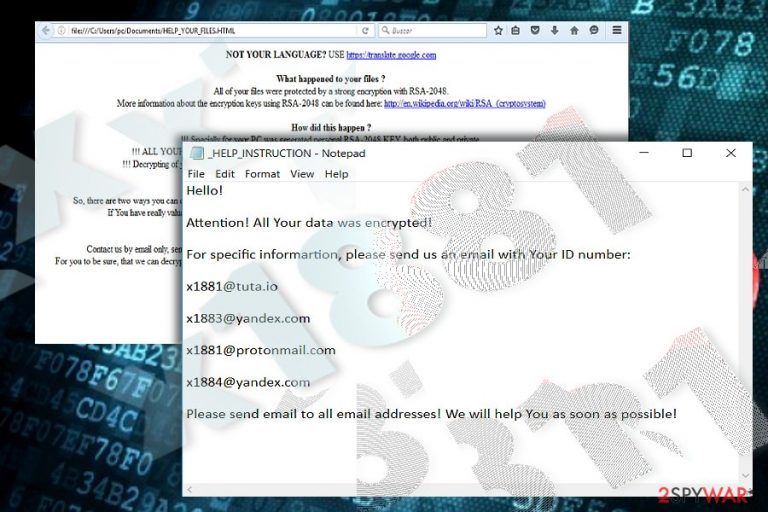 The screenshot of x1881 ransom noite