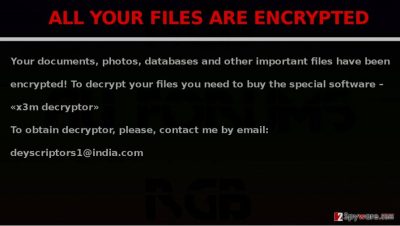 X3M virus encrypts files