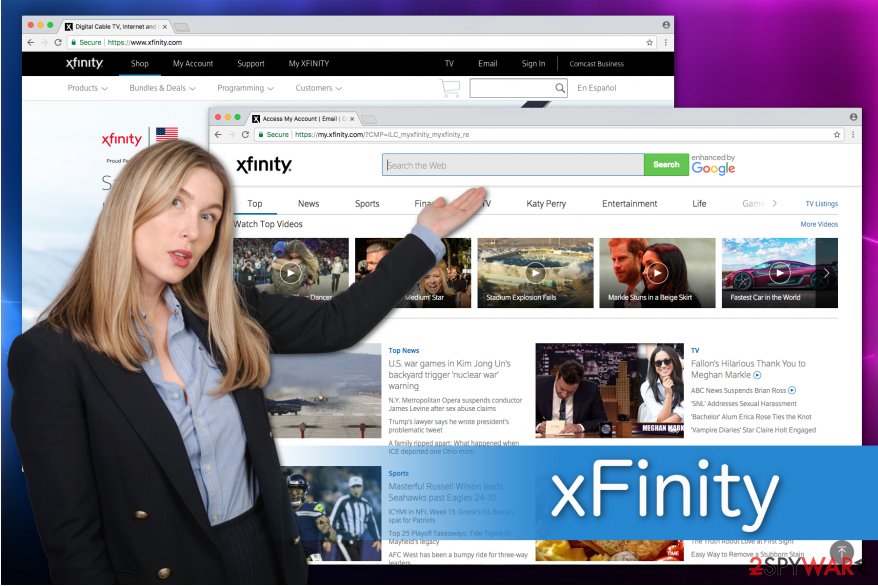 XFinity toolbar virus illustration