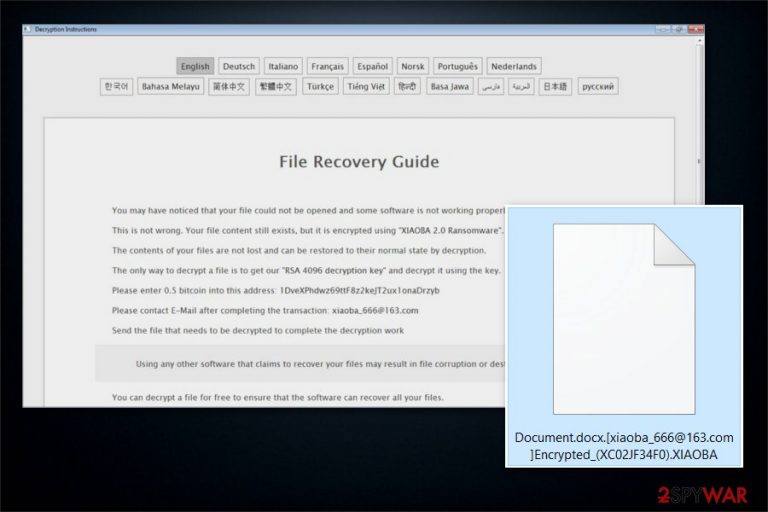 XIAOBA 2.0 Ransomware image