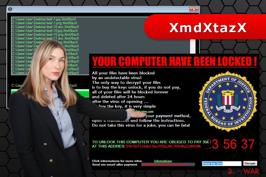 The iamge of XmdXtazX ransomware attack