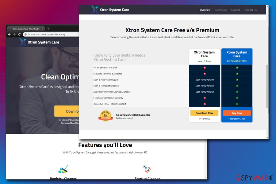 Xtron System Care website