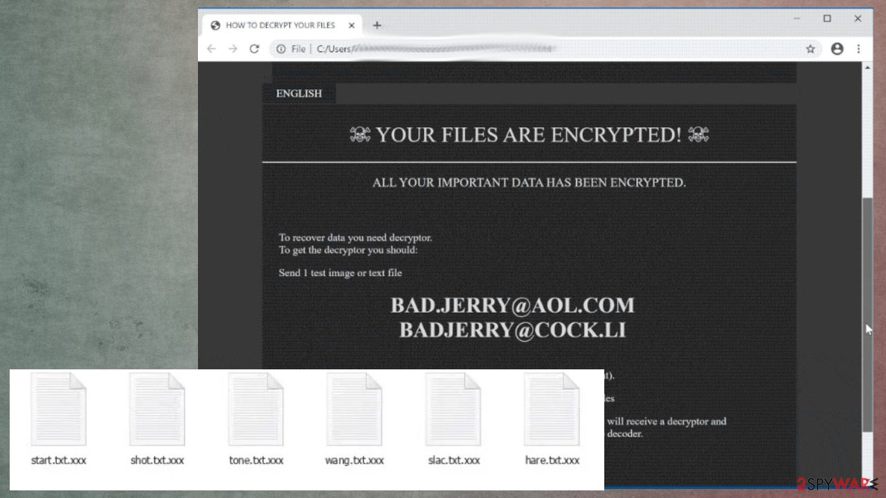 XXX ransomware virus