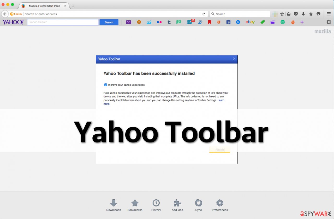 Screenshot of Yahoo Toolbar