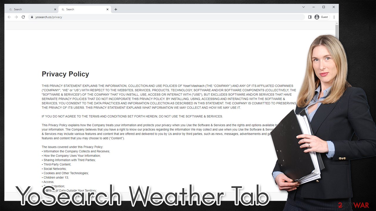 YoSearch Weather Tab hijack