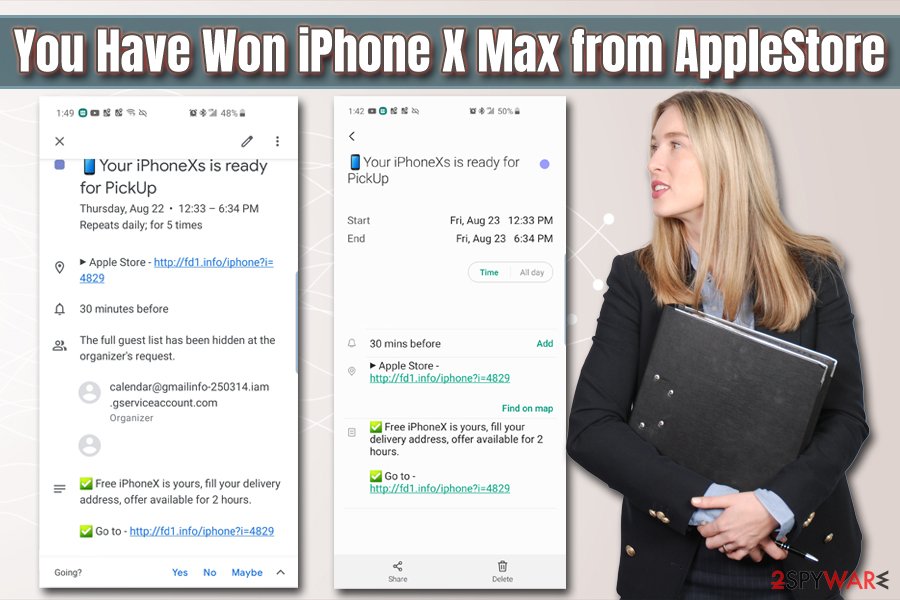 You Have Won iPhone X Max from AppleStore scam