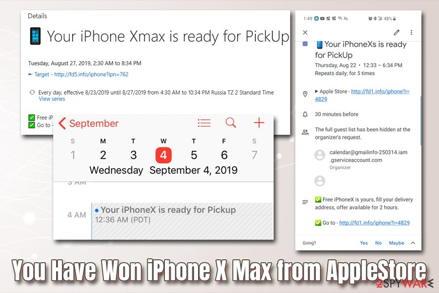 You Have Won iPhone X Max from AppleStore various versions