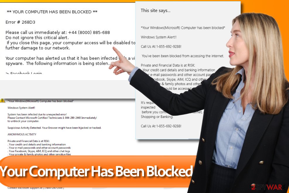 Your Computer Has Been Blocked pop-ups