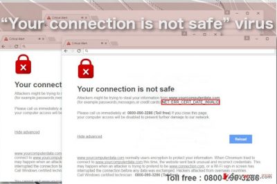 “Your connection is not safe” virus screenshot