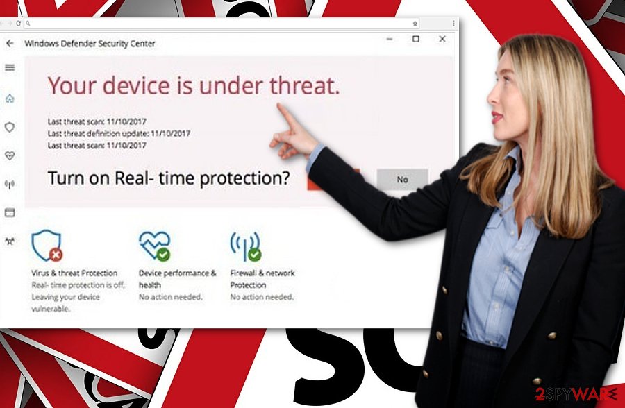 The image showing “Your Device Is Under Threat” alert