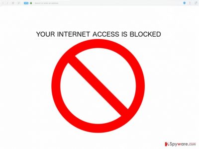 Your internet access is blocked virus illustration