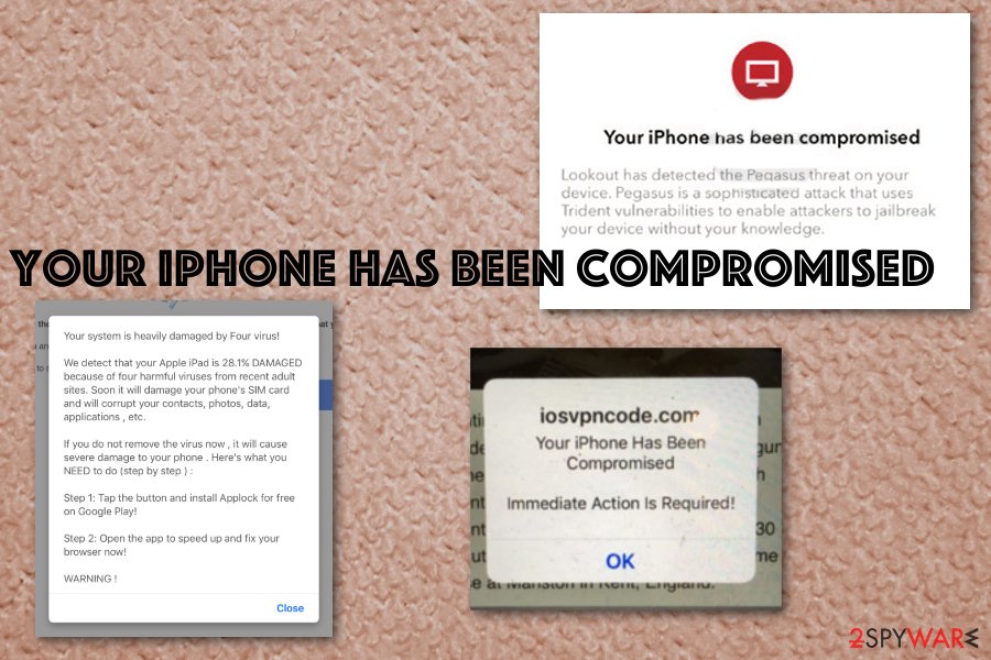 Your iPhone has been compromised pop-up