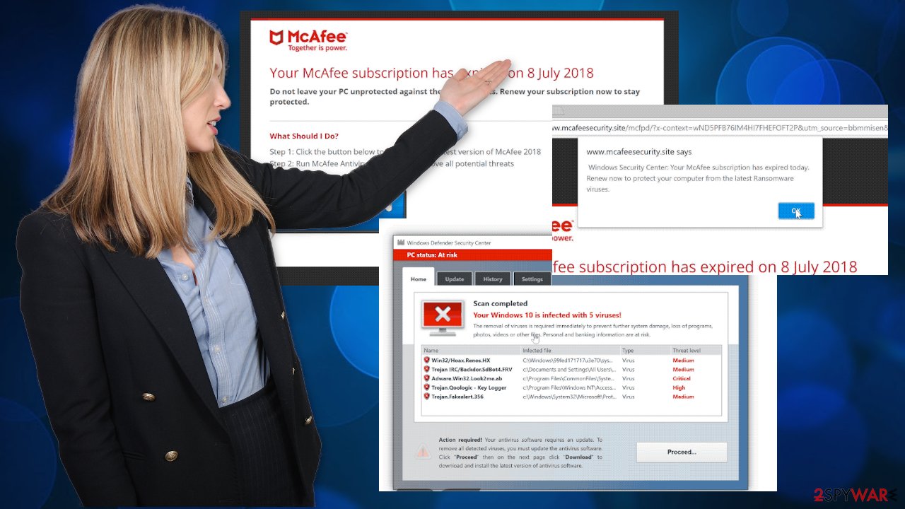 Your McAfee Subscription Has Expired pop-up ads