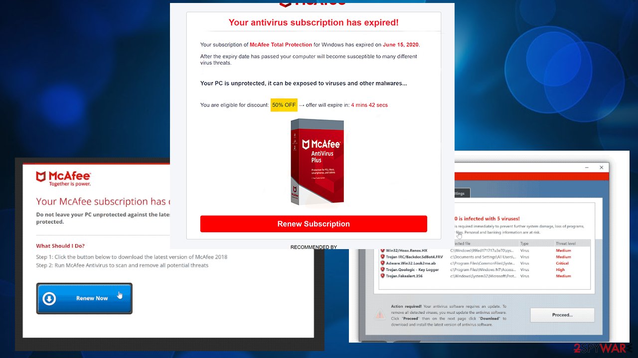 Your McAfee Subscription Has Expired virus