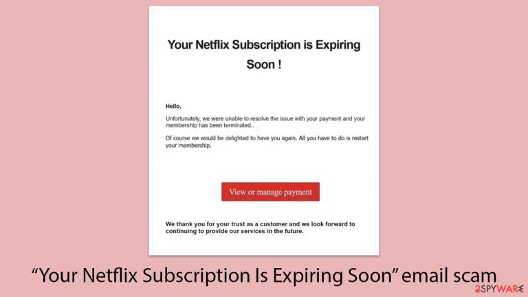 Your Netflix Subscription Is Expiring Soon scam