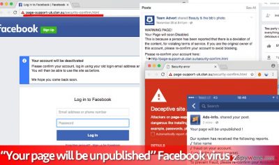 “Your page will be unpublished” virus