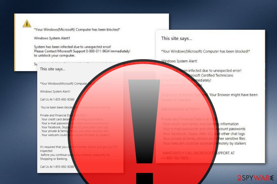 Your Windows (Microsoft) Computer has been blocked scam