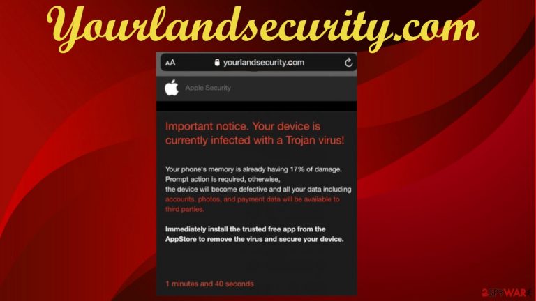 Yourlandsecurity.com pop-up