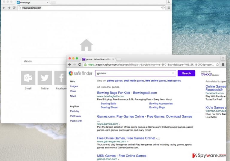 Yourwebing.com browser hijacker can cause various problems