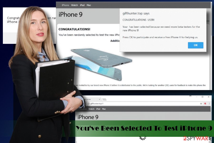 You've Been Selected To Test iPhone 9 scam example