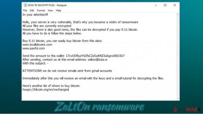 ZaLtOn ransomware