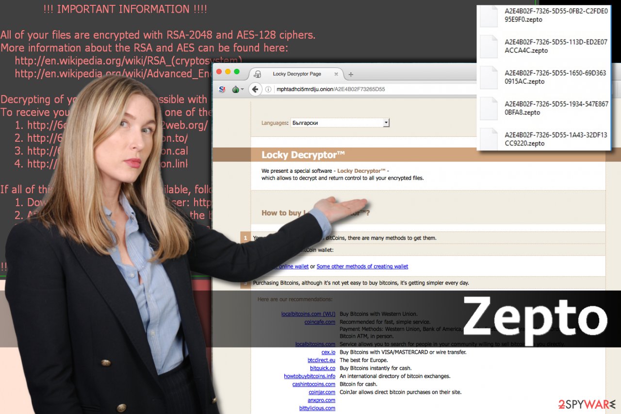 Zepto ransomware virus illustration