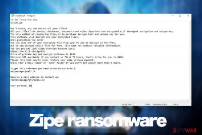Zipe ransomware virus