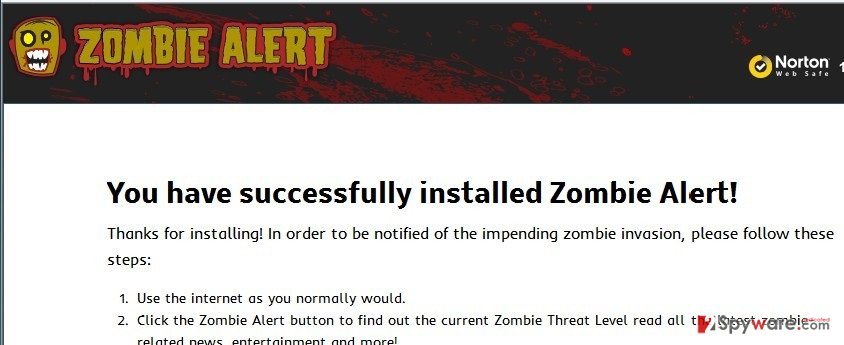 Zombie Alert virus snapshot Zombie Alert virus snapshot