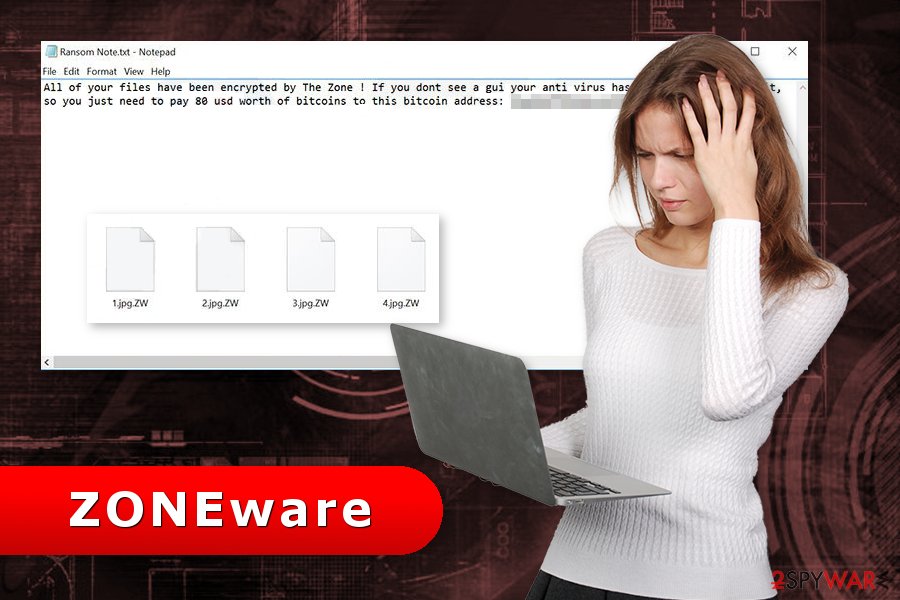 The example of ZONEware ransomware virus