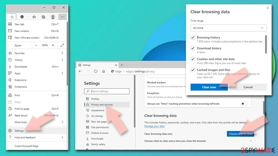 Haloweenpromob2.click: clear browser data and cache chromium edge
