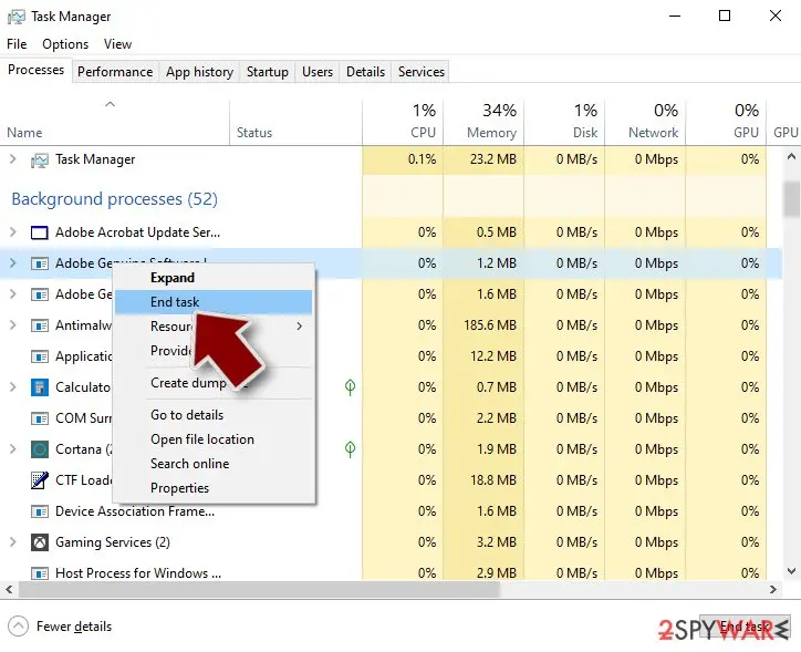 Healthy.exe: end process task