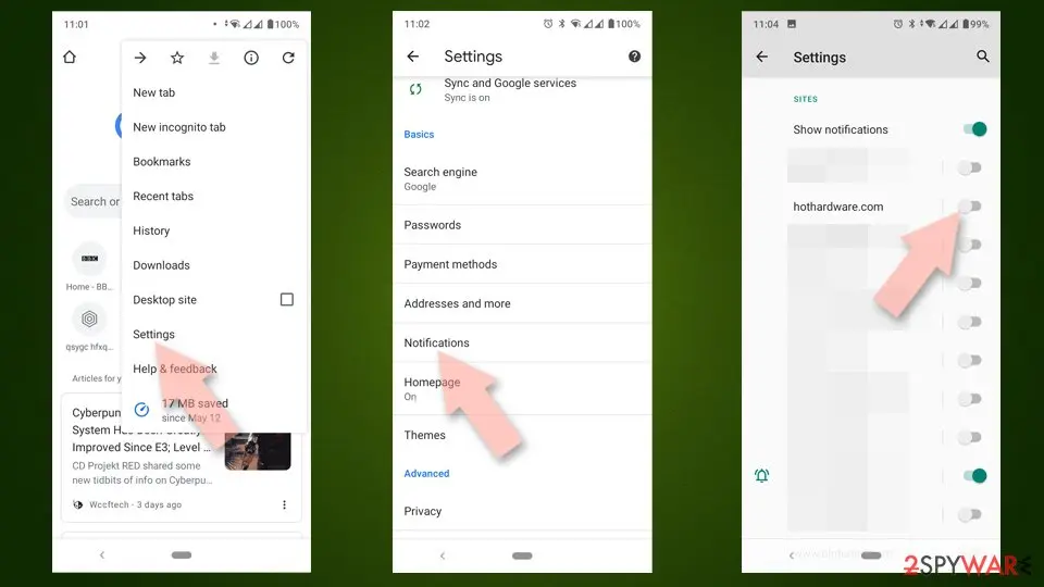 Allcontrolpc.com: stop notifications from chrome on android