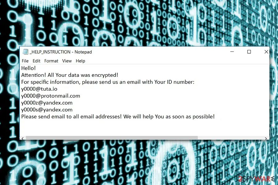 0000 ransomware virus: screenshot
