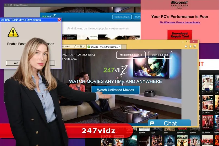 Screenshot of 247vidz: ads