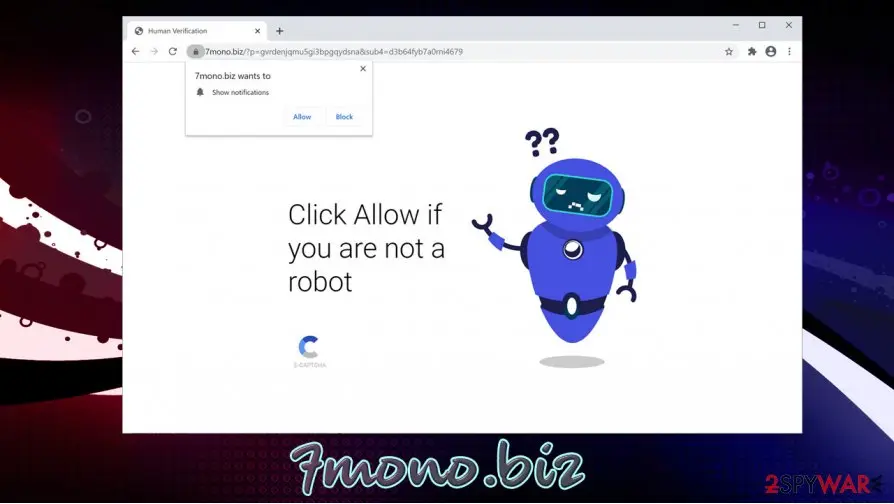 7mono.biz: 7mono biz push notification virus redirect