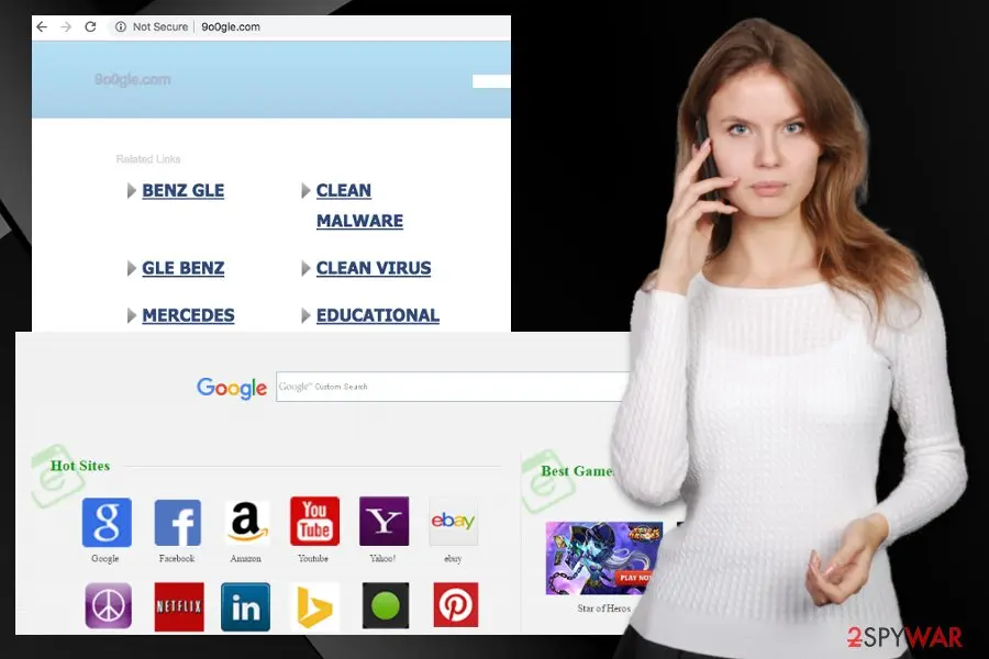 Screenshot of 9oogle: virus