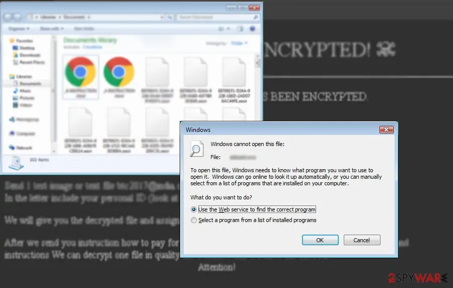 ABC ransomware virus: screenshot