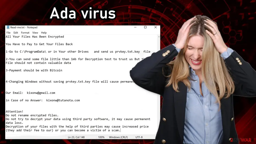 Screenshot of Ada: virus