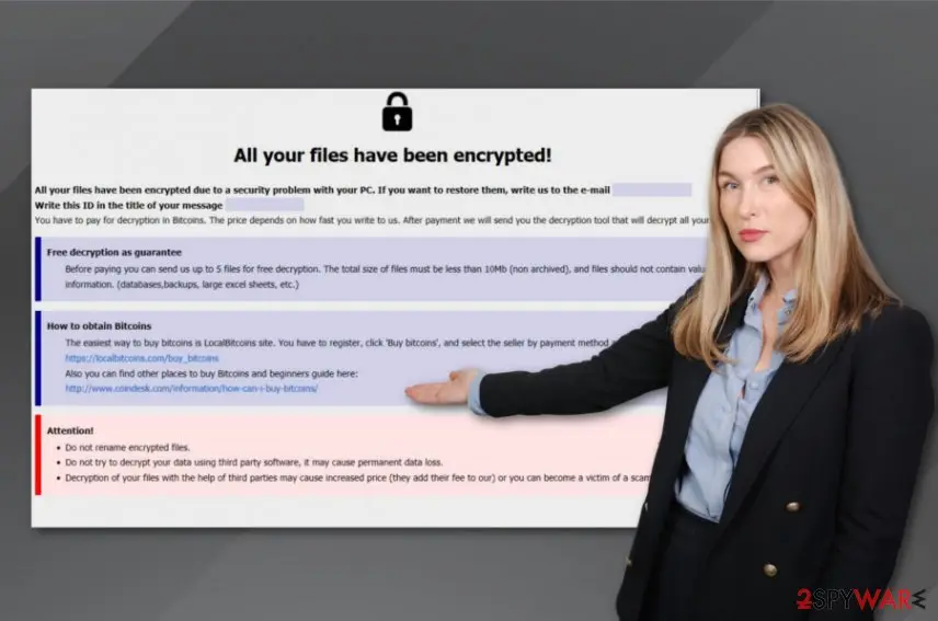 Screenshot of Adage ransomware: screenshot