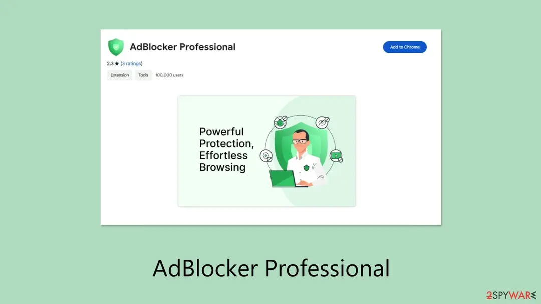 Screenshot of AdBlocker Professional: adware