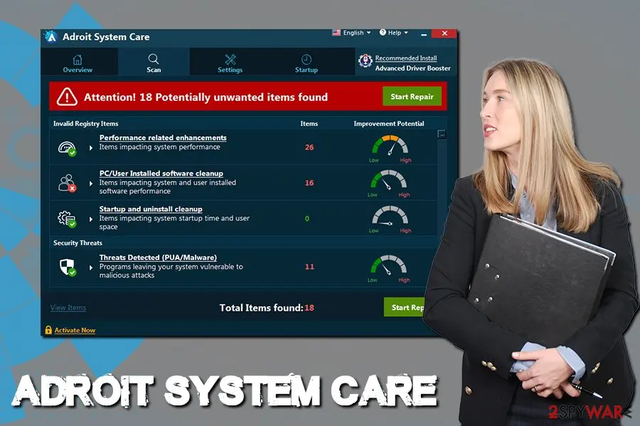 Adroit System Care: potentially unwanted program