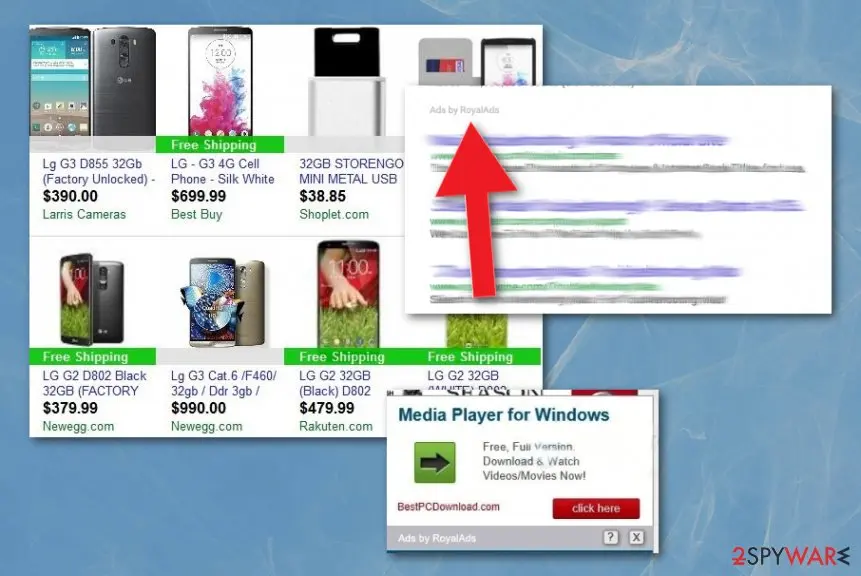 RoyalAds: ads by adware