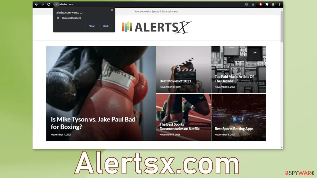 Screenshot of Alertsx.com: alertsx com
