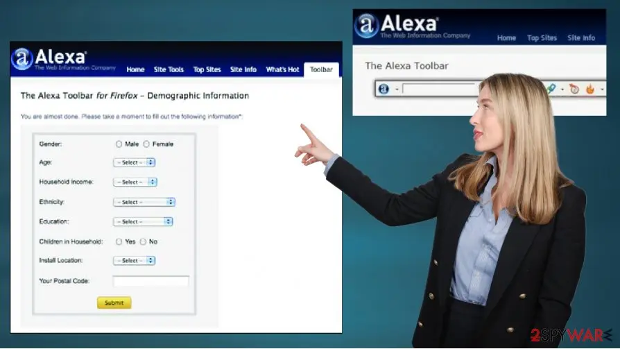 Screenshot of Alexa Toolbar: pup